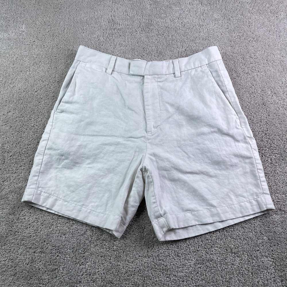 Banana Republic Shorts Mens 30 White Linen Casual Beach Summer Classic Core